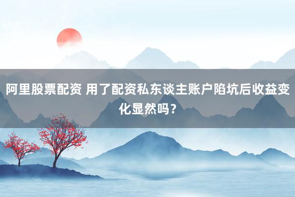 阿里股票配资 用了配资私东谈主账户陷坑后收益变化显然吗?